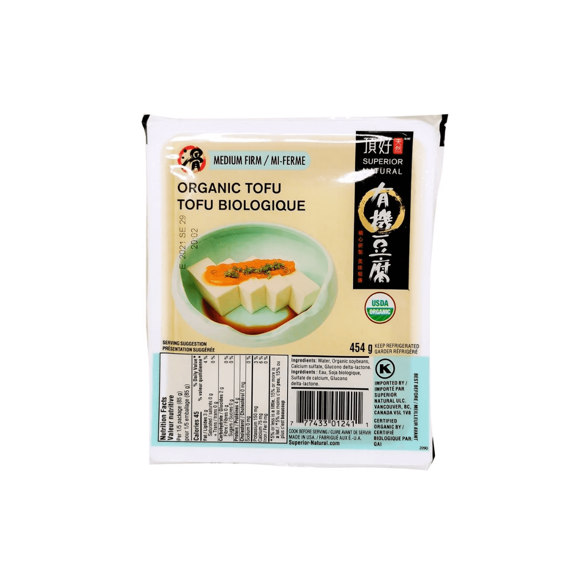 Superior Natural - Organic Tofu Medium Firm - 1 pack